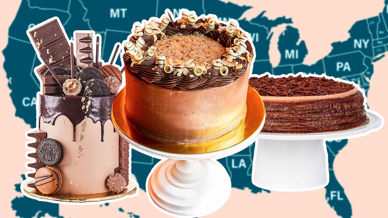 chocolate cakes and U.S. map
