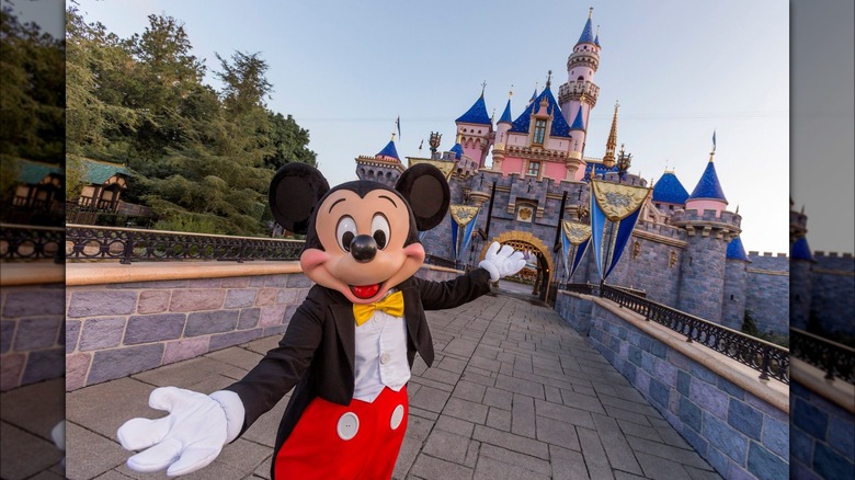 Mickey Mouse at Disneyland castle