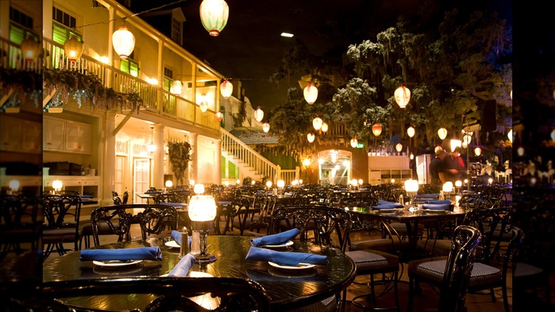 Blue Bayou Restaurant at Disneyland at night