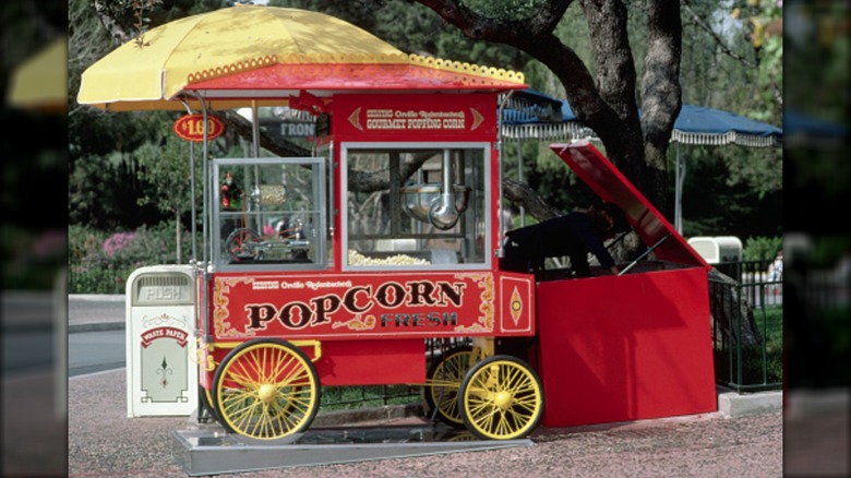 Popcorn cart at Disneyland during the day