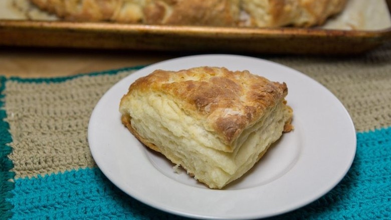 Bakery-Style Buttermilk Biscuits on white plate