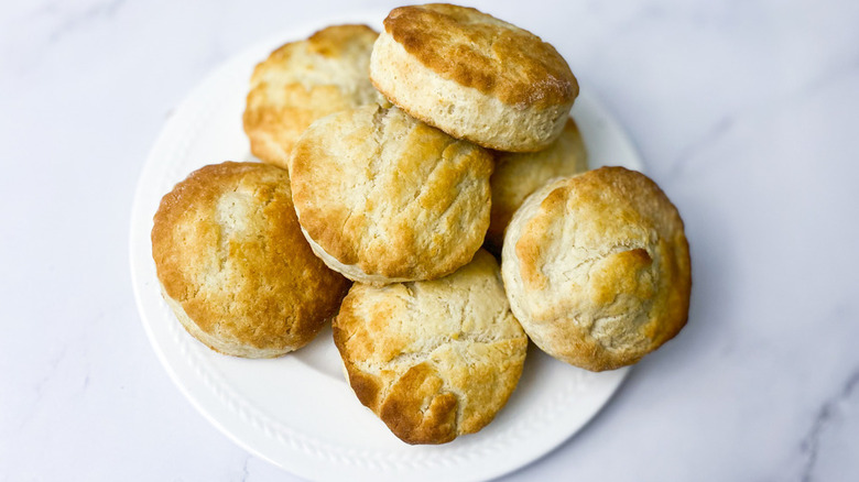 Copycat Cracker Barrel Biscuits on white plate