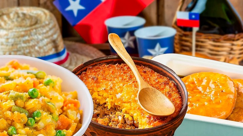 Chilean food and flag