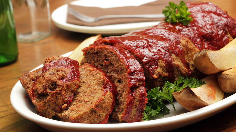 meatloaf on white dish