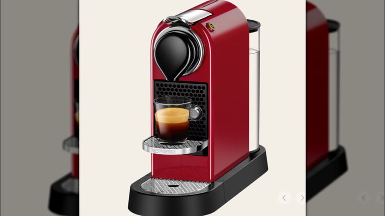 A cherry-red CitiZ coffee machine