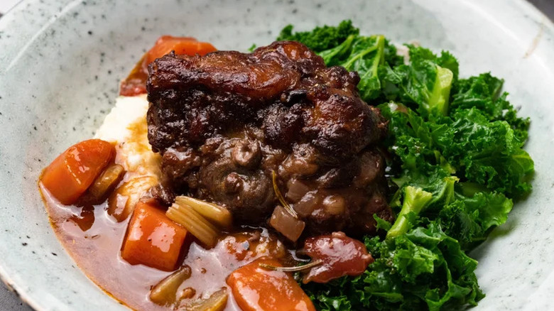 Slow-braised oxtail stew in a bowl