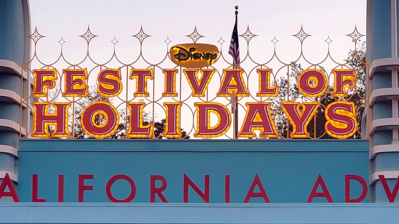 Disneyland Festival of Holidays sign