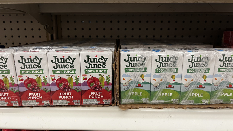 Cartons of 100% fruit juice