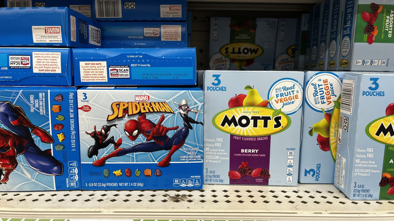 Boxes of fruit snacks