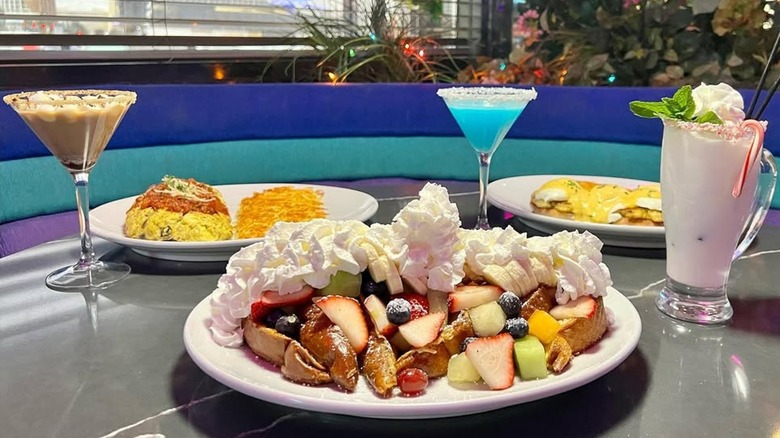 French toast ambrosia and other breakfast dishes and cocktails at the Peppermill