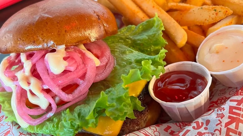 Fukuburger and Fuku fries at Fukuburger