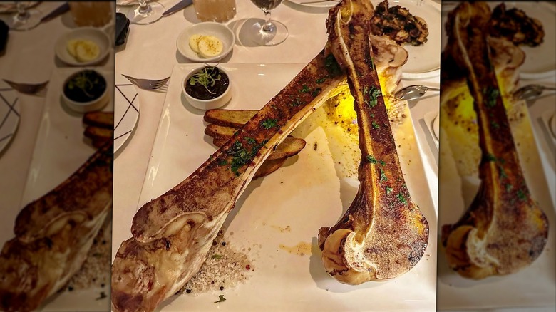 Jumbo bone marrow on a plate