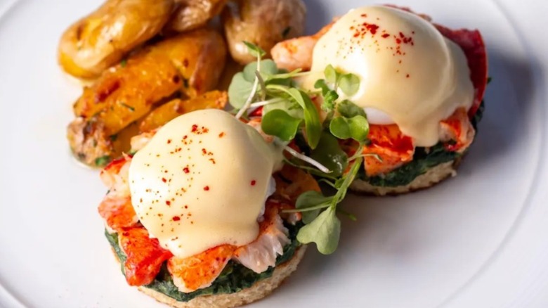 Lobster Eggs Benedict at Eiffel Tower Restaurant