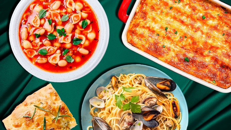 An array of Italian foods