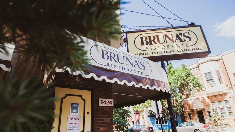Exterior of Bruna's Ristorante on a sunny day