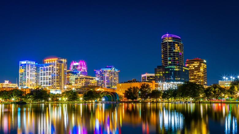 downtown Orlando at night
