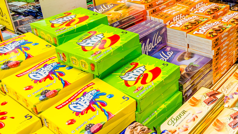 Boxes of candy in store