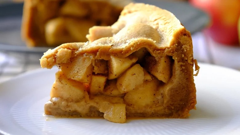 Slice of Dutch apple pie