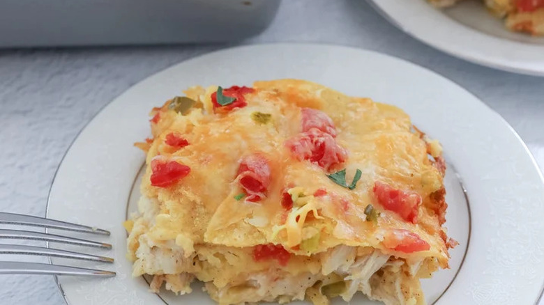 From-Scratch King Ranch Chicken on a plate