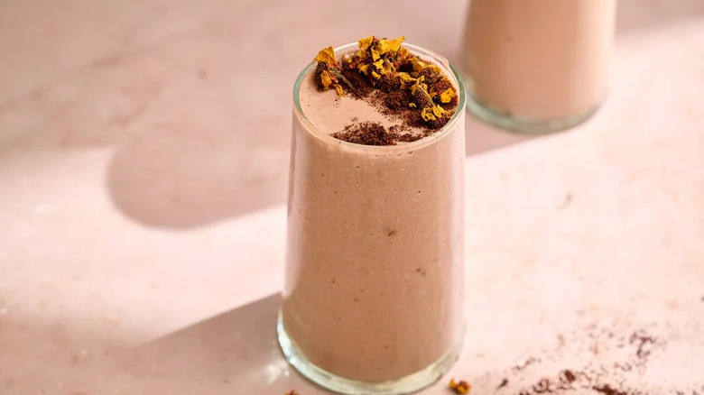 Best Coffee Smoothie in tall glass with toppings