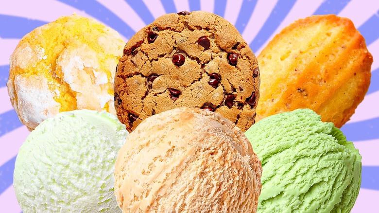 assorted cookies and ice cream