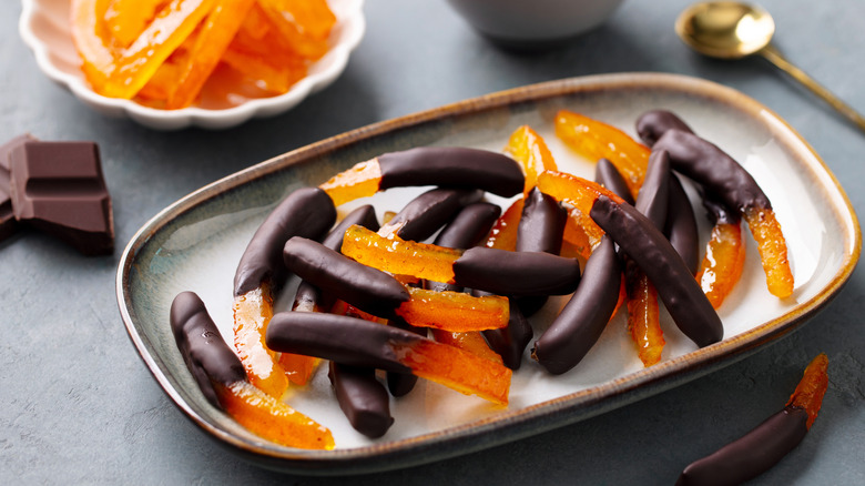 Chocolate covered orange peels