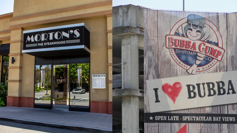 Morton's and Bubba Gump signs
