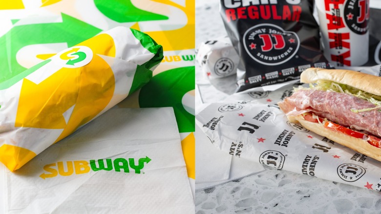 Subway and Jimmy John's sandwiches