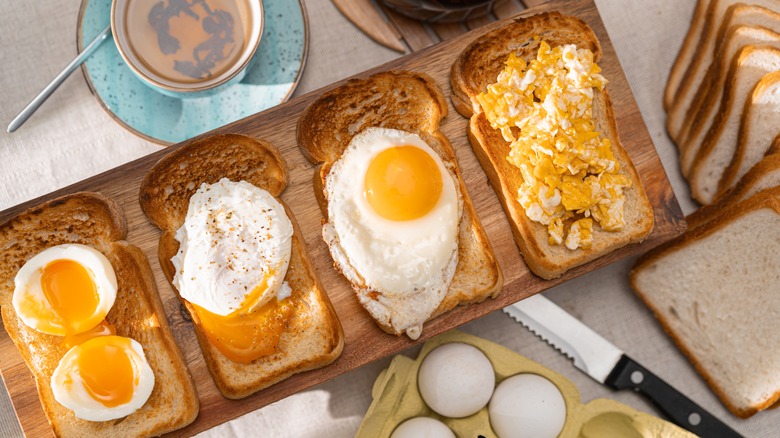 Eggs four ways on toast