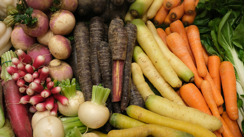 various root vegetables