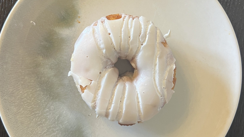 Duck Donuts Peanut Butter Fluff donut on plate.