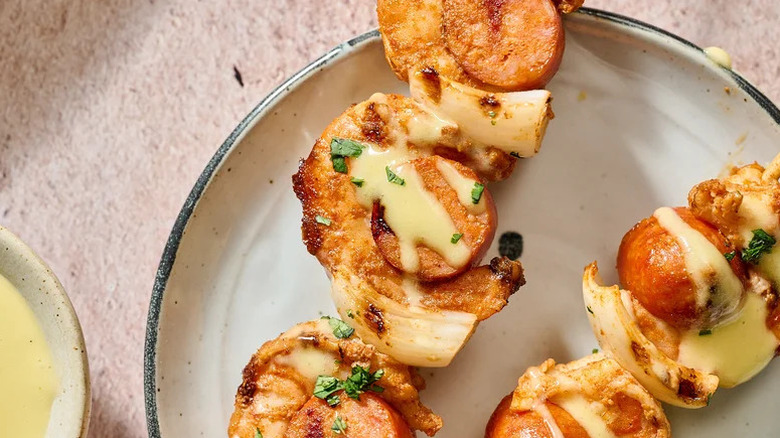 Shrimp and Chorizo Skewers with Lime Aioli