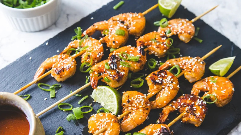Sweet and Spicy Gochujang Shrimp Skewers