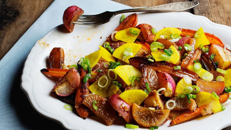 Pickled Daikon with Roasted Vegetables