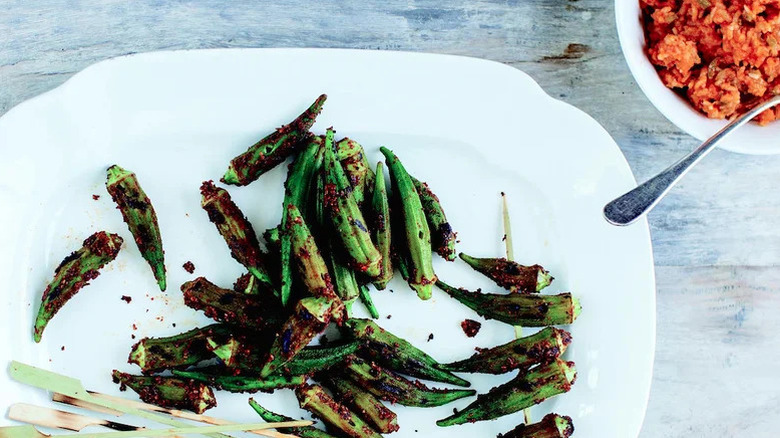 Blackened Okra With Red Rice
