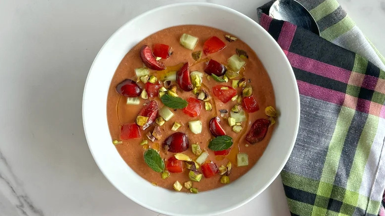 Moroccan-Inspired Cherry Gazpacho