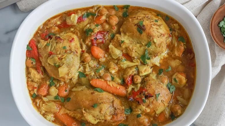 Slow Cooker Chicken And Artichoke Tagine