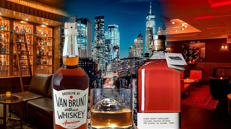 Collage of NYC bourbon bars