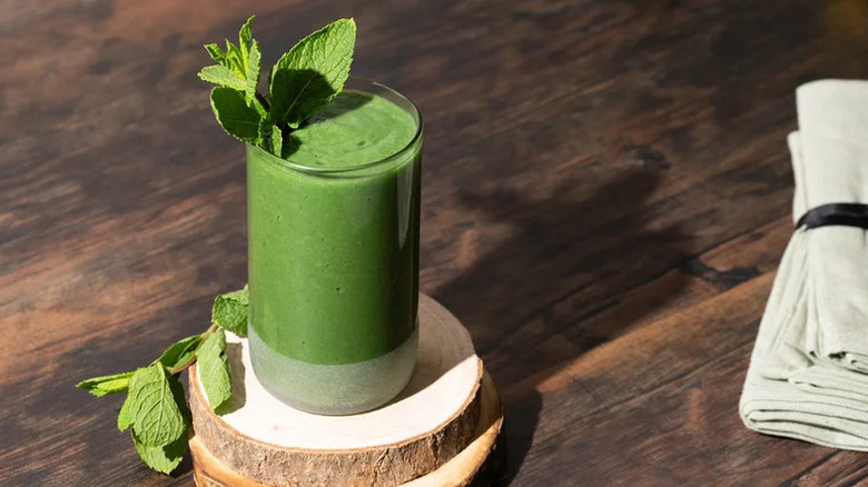 Cool and Refreshing Summer Green Smoothie in a glass