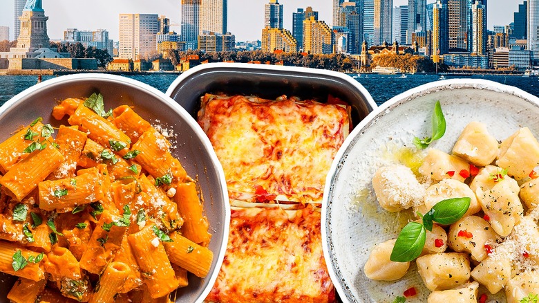 Collage of NYC pasta dishes