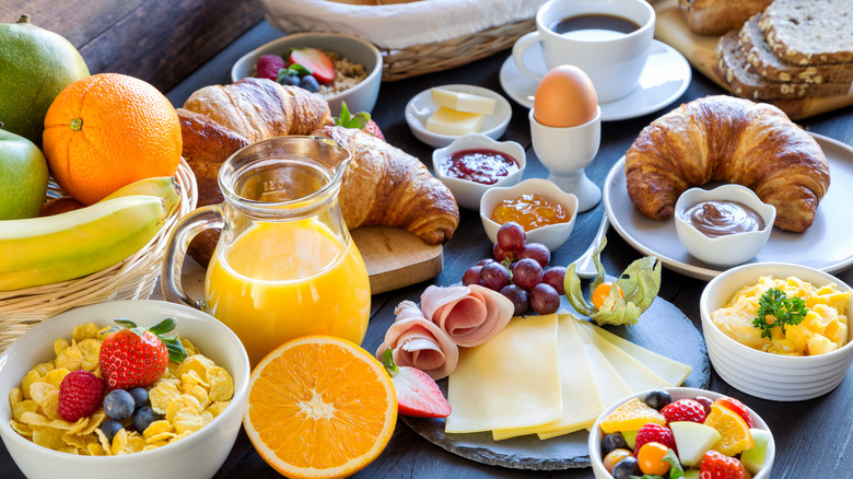 Table of breakfast foods