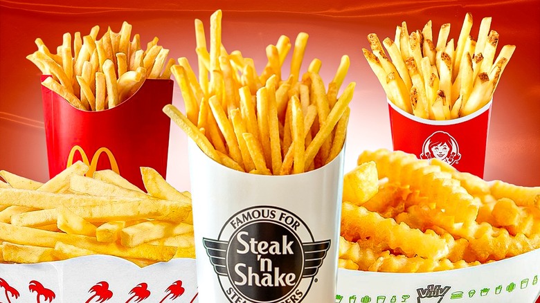 Collage of fast food fries