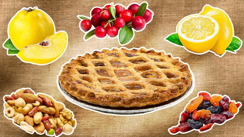 Apple pie and ingredient collage