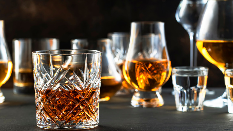 Glass of Jim Beam bourbon