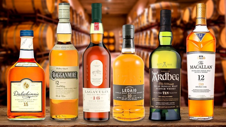 Variety of Scotch whiskies