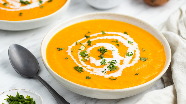 Butternut squash and carrot soup