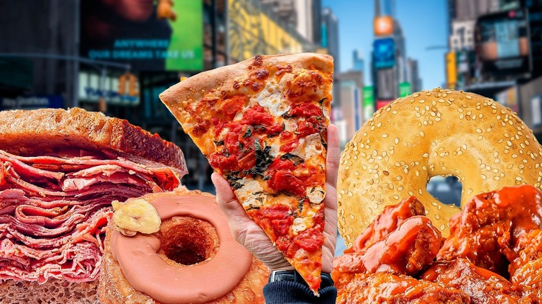 Collage of New York foods