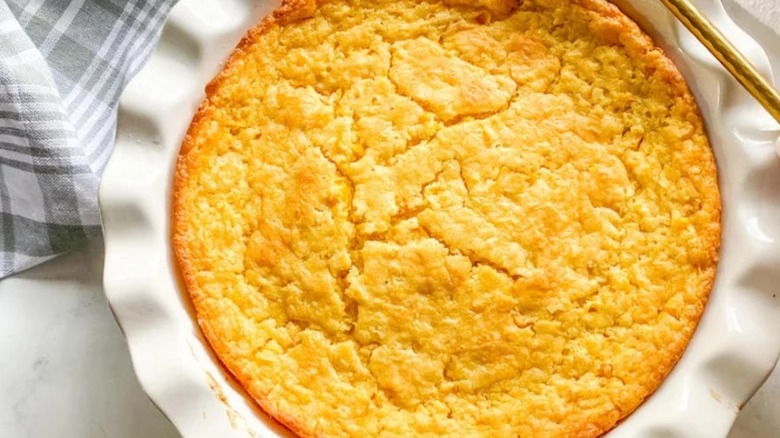 Close-up of corn casserole