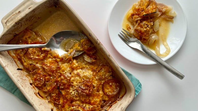 Dish with onion casserole