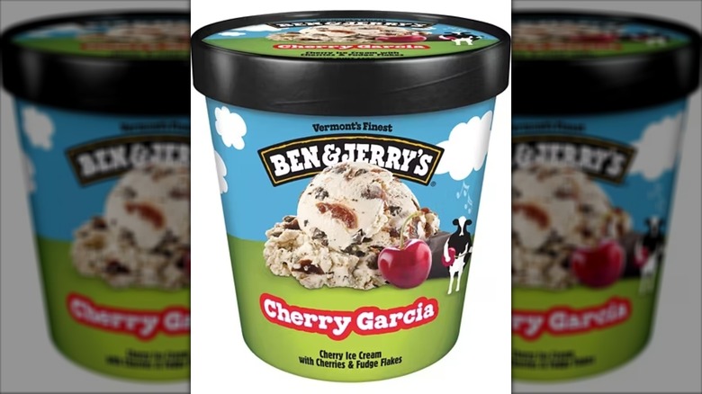 Pint carton of Ben & Jerry's cherry Garcia ice cream